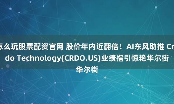 怎么玩股票配资官网 股价年内近翻倍！AI东风助推 Credo Technology(CRDO.US)业绩指引惊艳华尔街